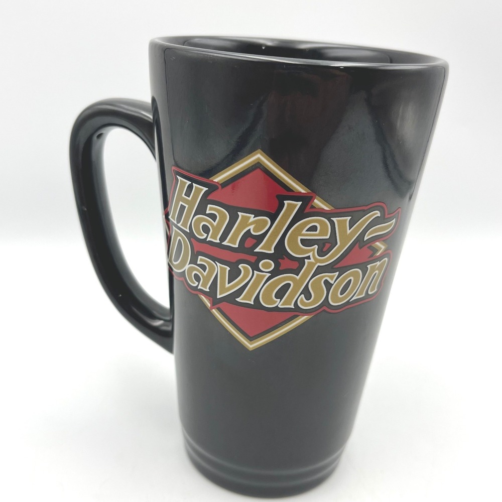 Harley-Davidson Coffee Mug Black 2018 Logo Ceramic Tall EUC